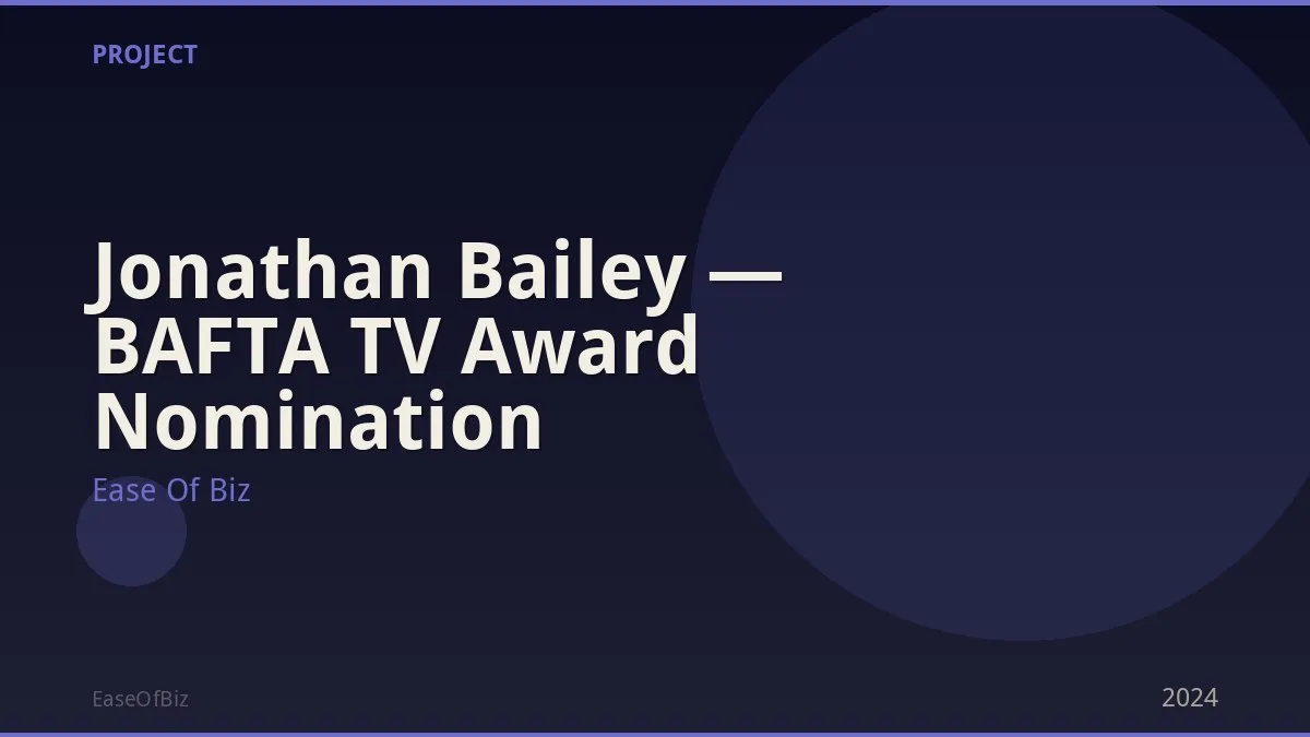 Jonathan Bailey — BAFTA TV Award Nomination