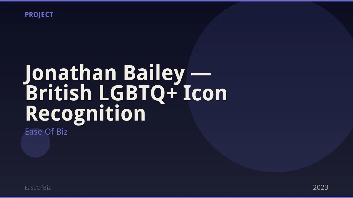 Jonathan Bailey — British LGBTQ+ Icon Recognition