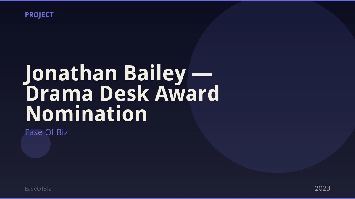 Jonathan Bailey — Drama Desk Award Nomination
