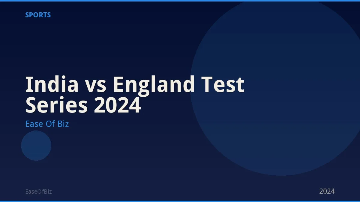 India vs England Test Series 2024