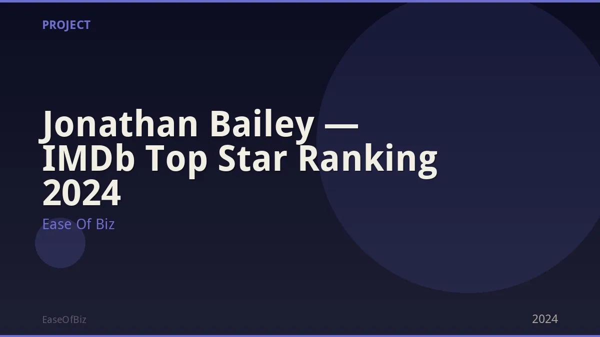 Jonathan Bailey — IMDb Top Star Ranking 2024