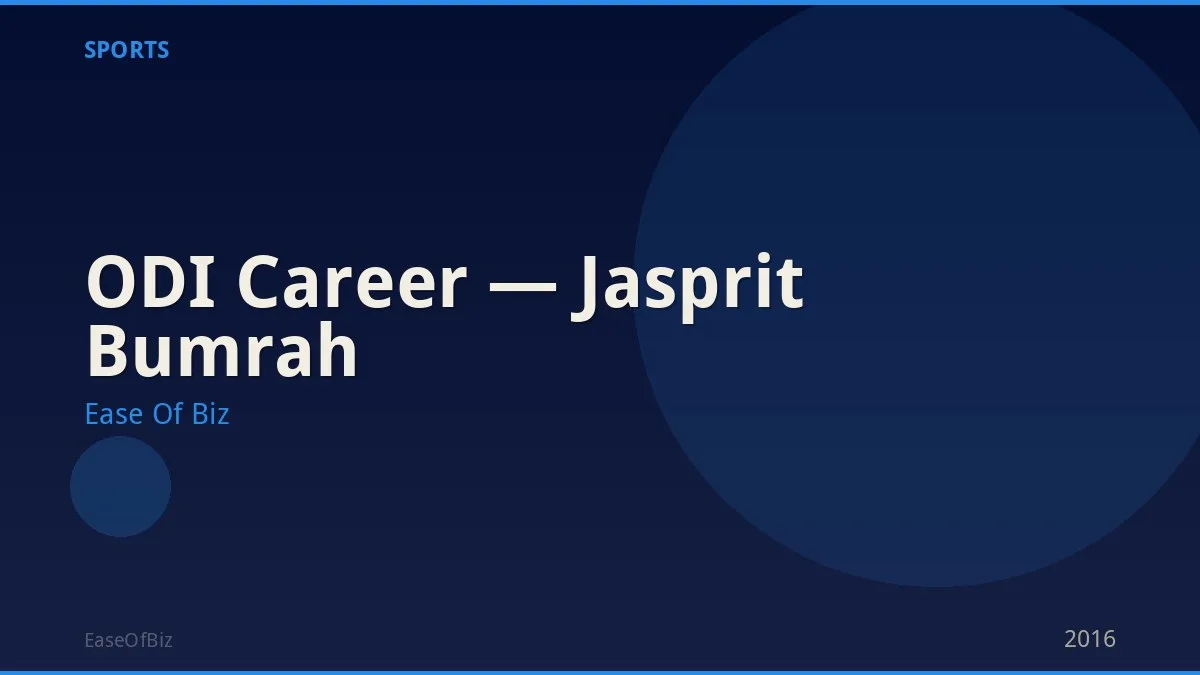 ODI Career — Jasprit Bumrah