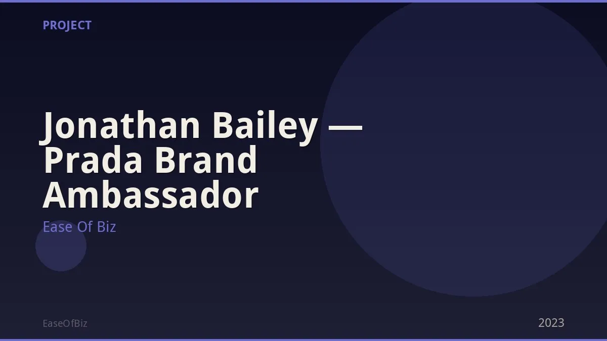 Jonathan Bailey — Prada Brand Ambassador