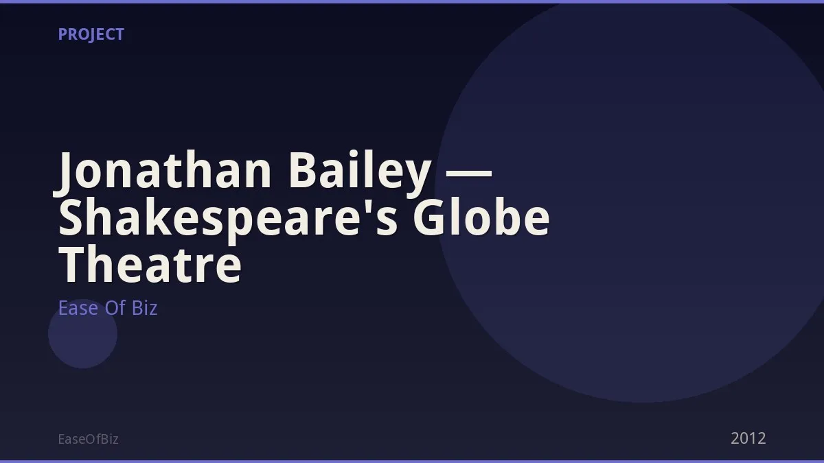 Jonathan Bailey — Shakespeare's Globe Theatre