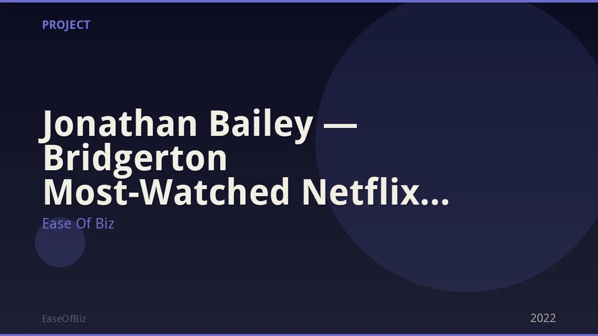 Jonathan Bailey — Bridgerton Most-Watched Netflix Drama