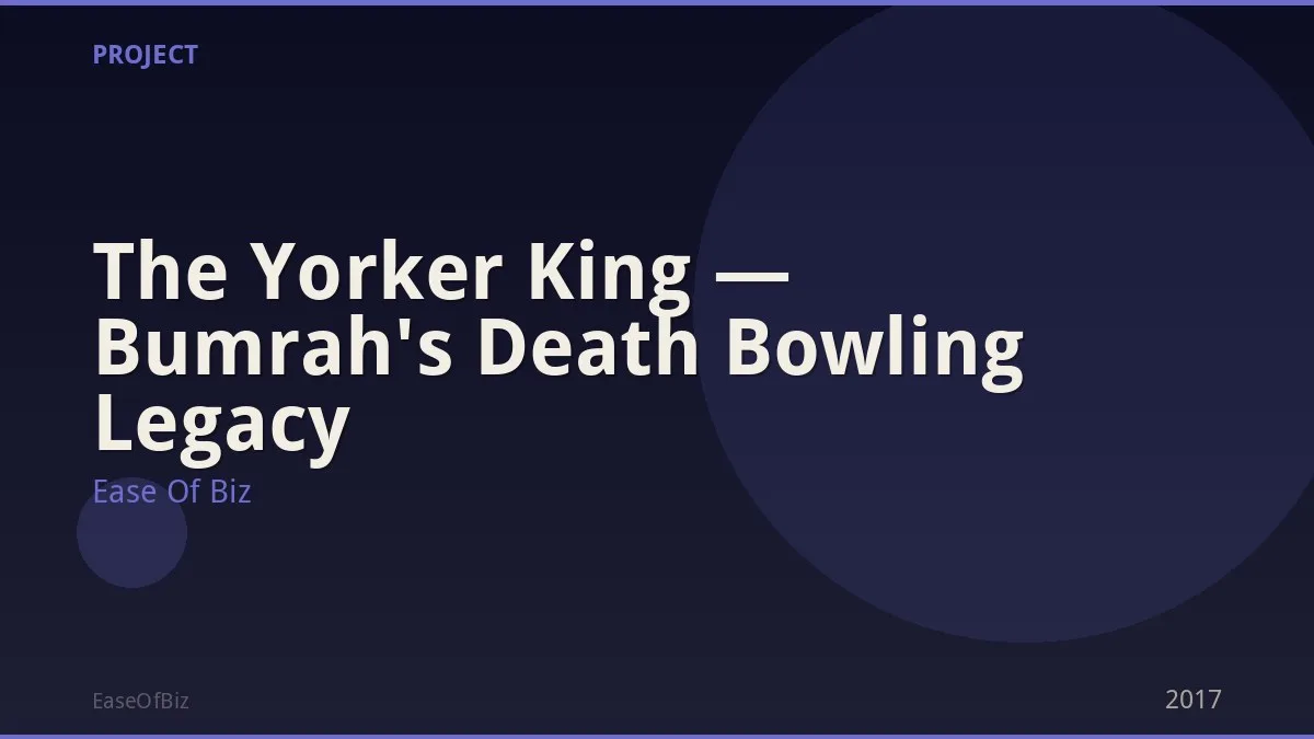 The Yorker King — Bumrah's Death Bowling Legacy