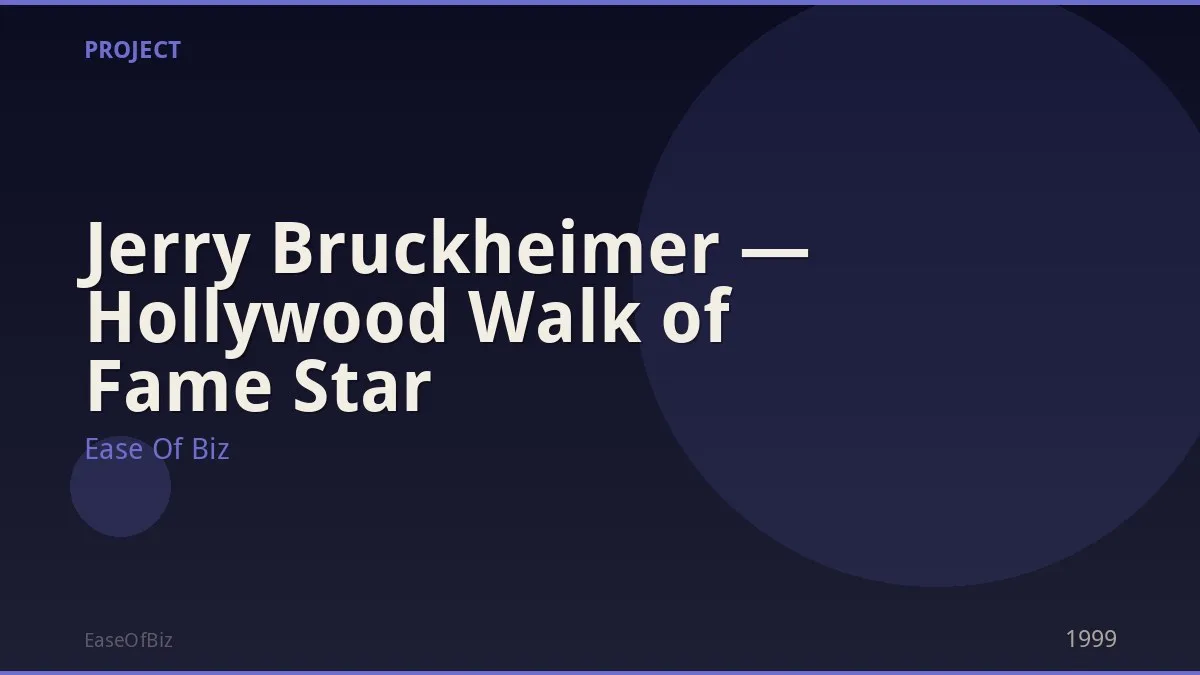 Jerry Bruckheimer — Hollywood Walk of Fame Star