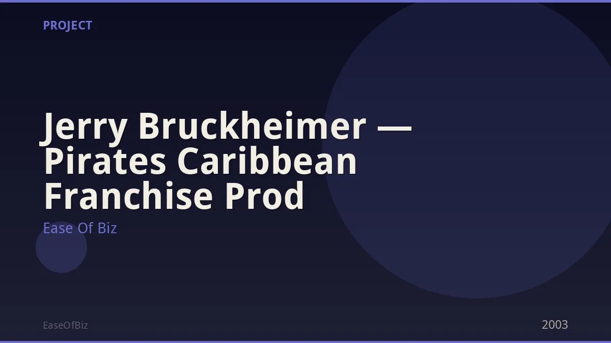 Jerry Bruckheimer — Pirates Caribbean Franchise Prod