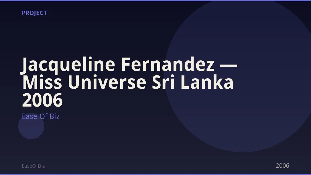 Jacqueline Fernandez — Miss Universe Sri Lanka 2006