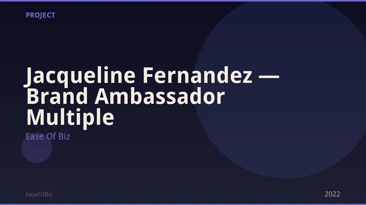 Jacqueline Fernandez — Brand Ambassador Multiple
