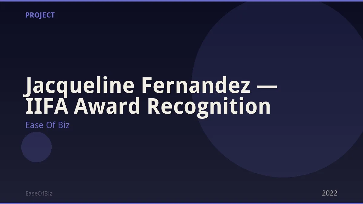Jacqueline Fernandez — IIFA Award Recognition