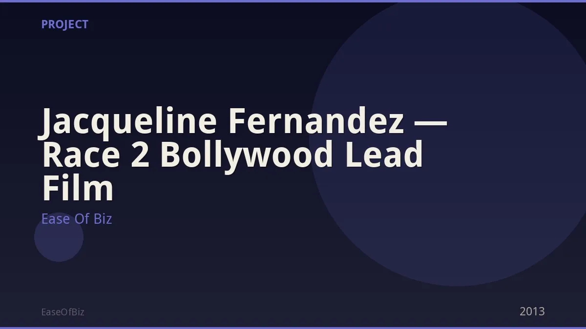 Jacqueline Fernandez — Race 2 Bollywood Lead Film