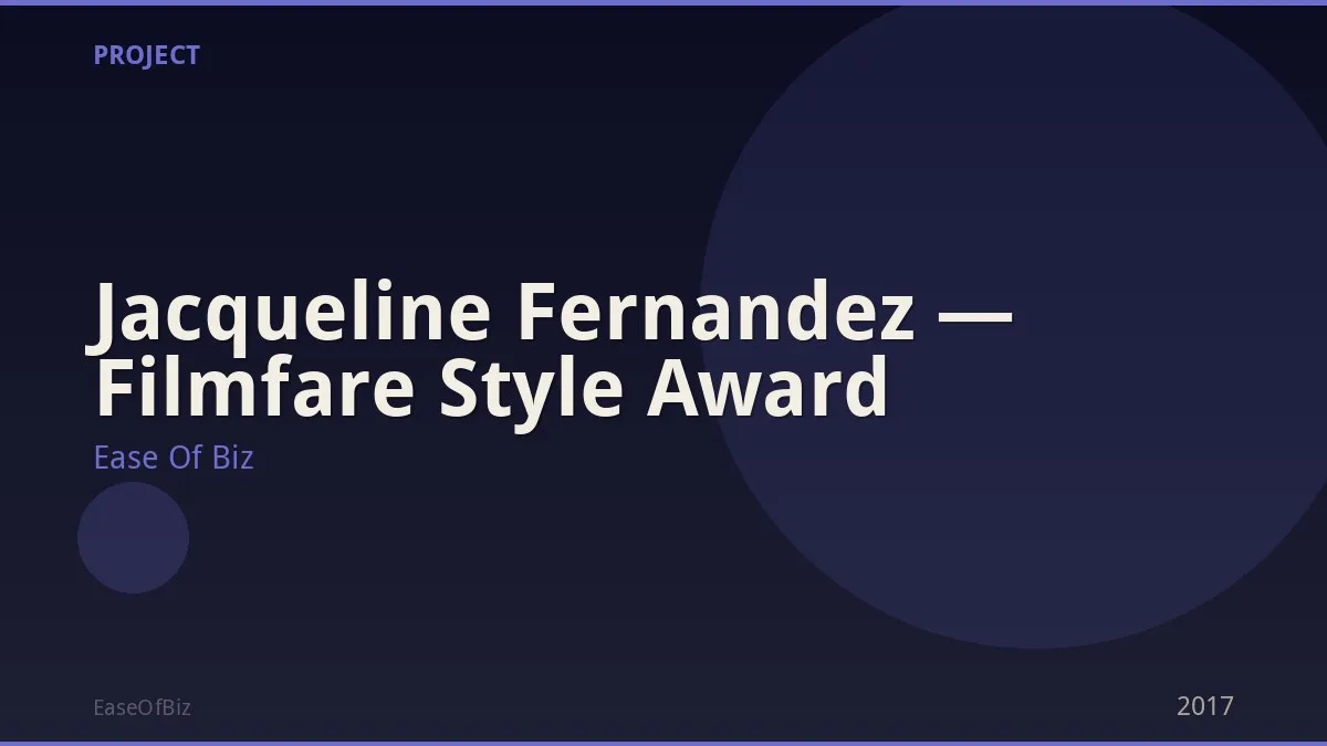 Jacqueline Fernandez — Filmfare Style Award