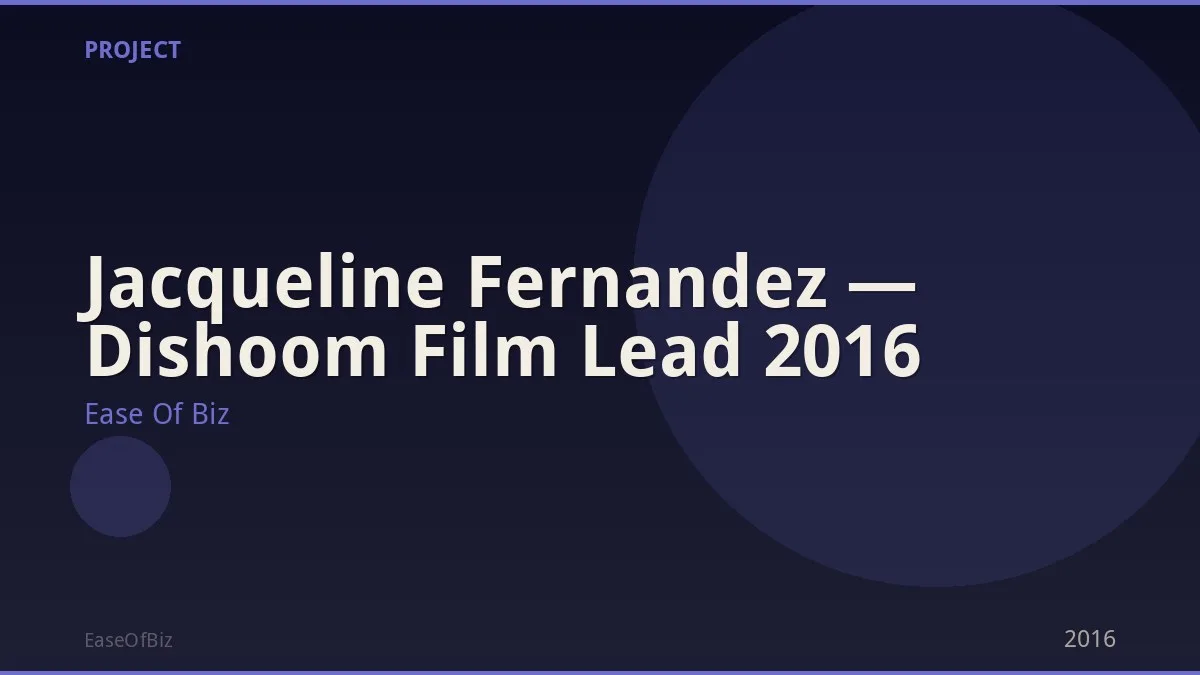 Jacqueline Fernandez — Dishoom Film Lead 2016