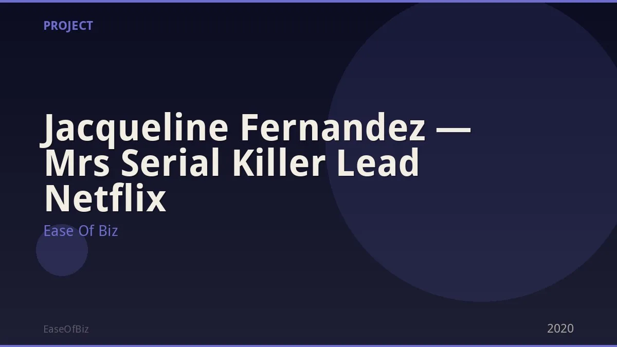 Jacqueline Fernandez — Mrs Serial Killer Lead Netflix