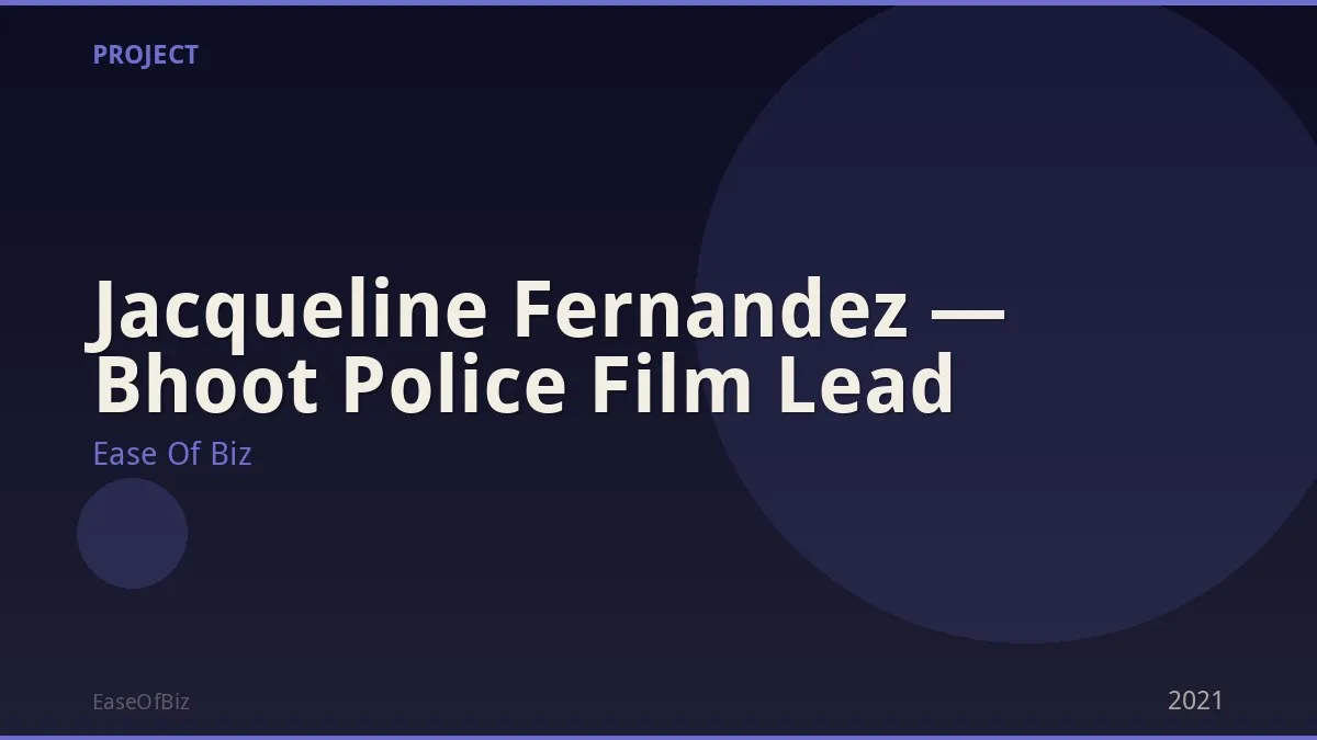 Jacqueline Fernandez — Bhoot Police Film Lead