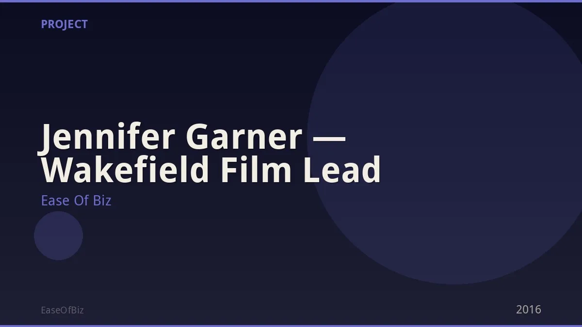Jennifer Garner — Wakefield Film Lead