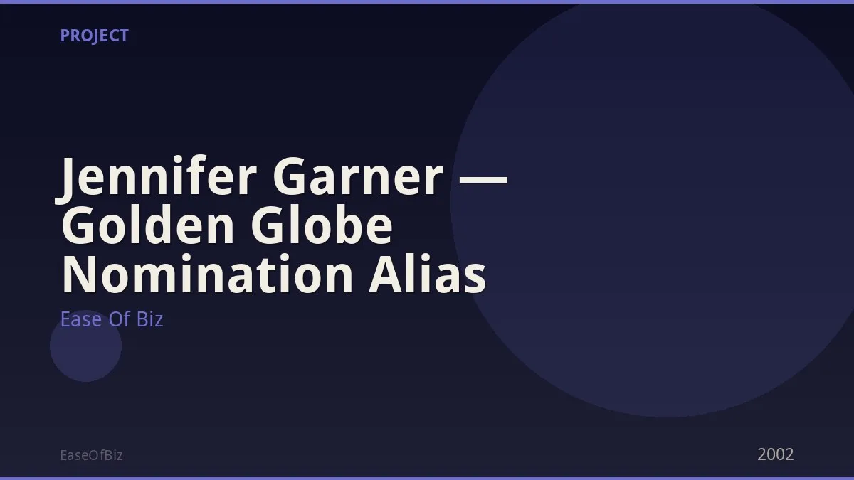 Jennifer Garner — Golden Globe Nomination Alias