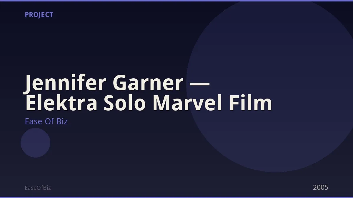 Jennifer Garner — Elektra Solo Marvel Film