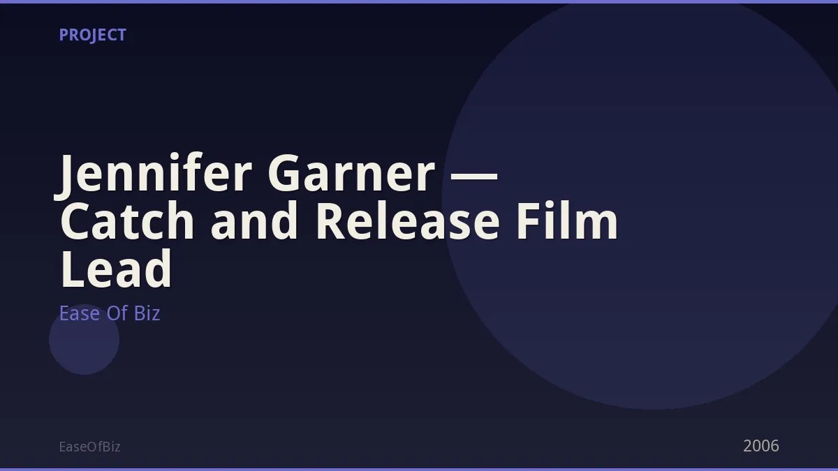 Jennifer Garner — Catch and Release Film Lead
