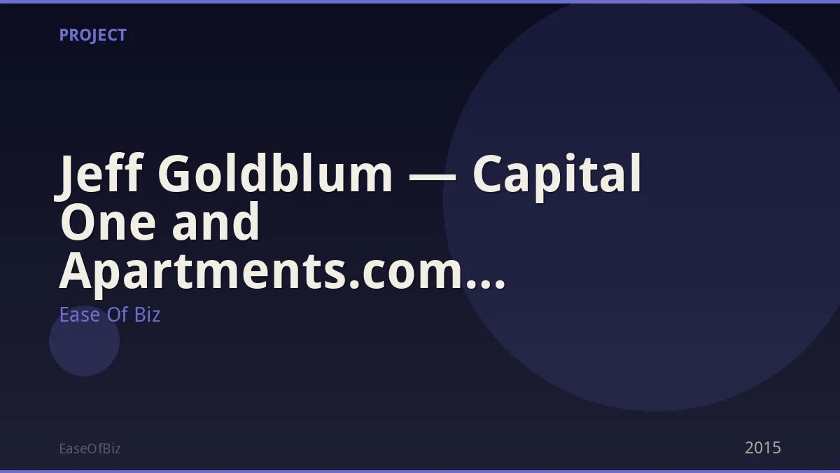 Jeff Goldblum — Capital One and Apartments.com Campaigns