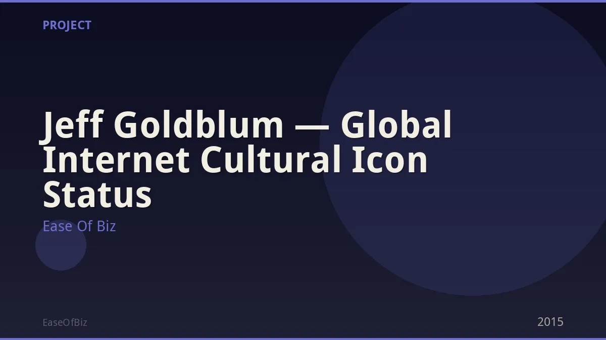 Jeff Goldblum — Global Internet Cultural Icon Status