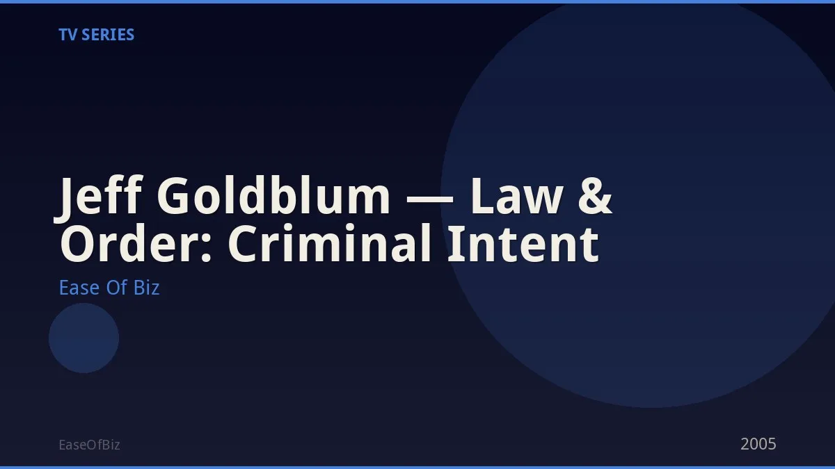 Jeff Goldblum — Law & Order: Criminal Intent