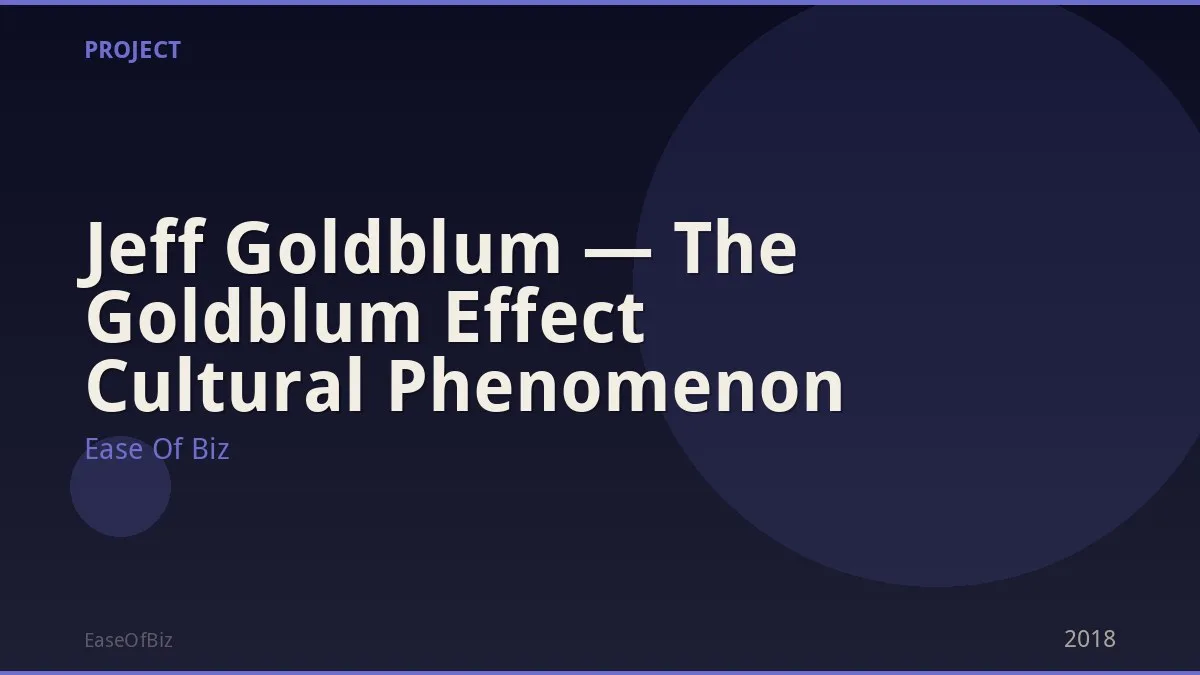 Jeff Goldblum — The Goldblum Effect Cultural Phenomenon