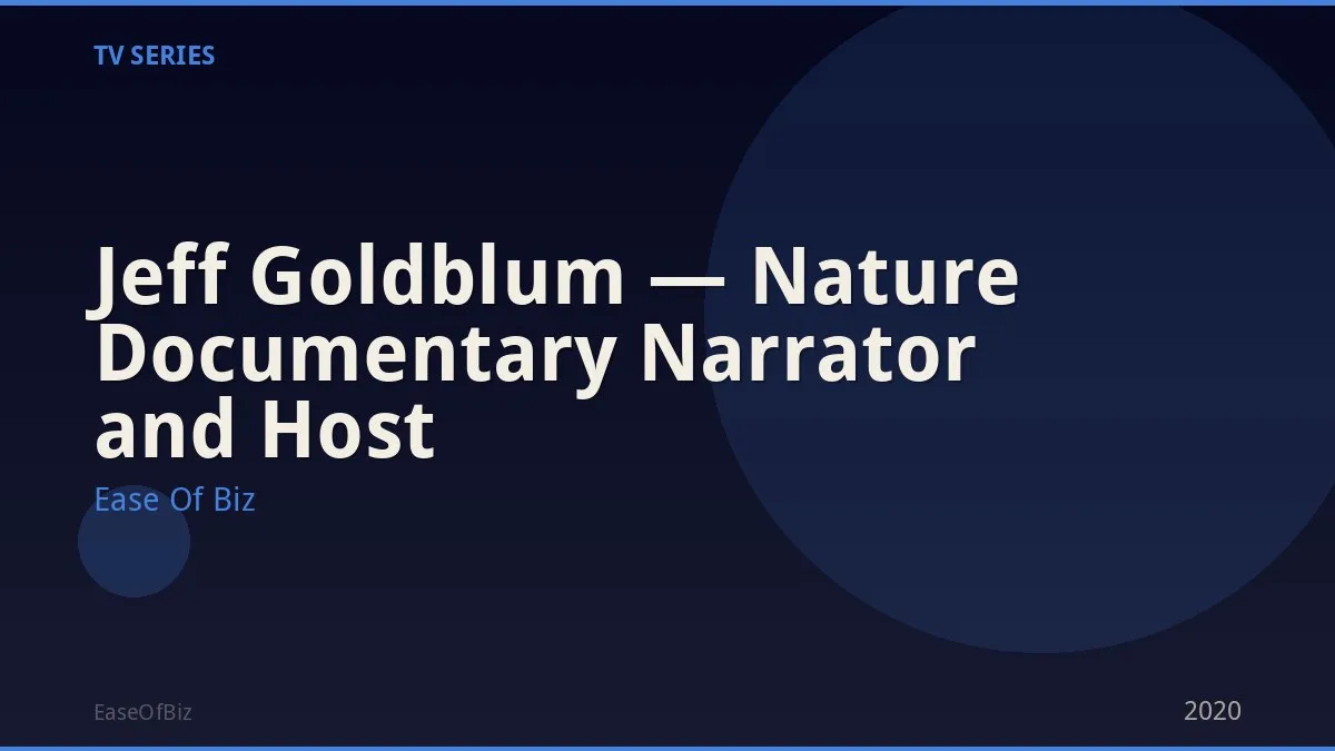 Jeff Goldblum — Nature Documentary Narrator and Host