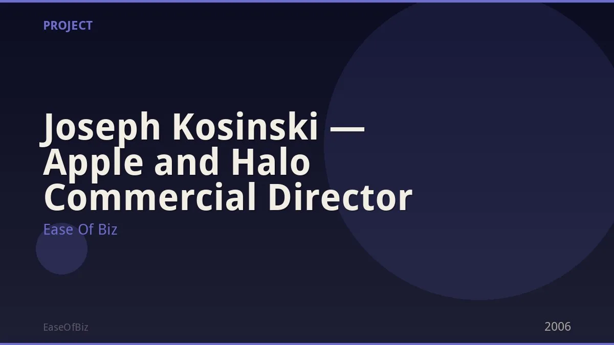 Joseph Kosinski — Apple and Halo Commercial Director