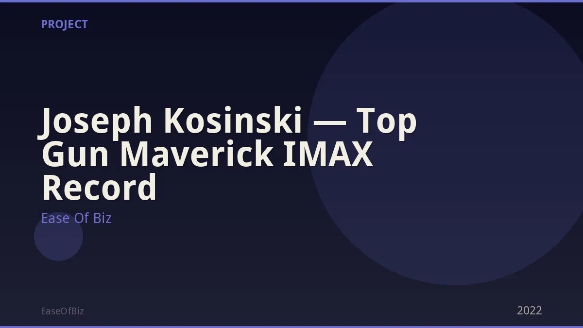 Joseph Kosinski — Top Gun Maverick IMAX Record