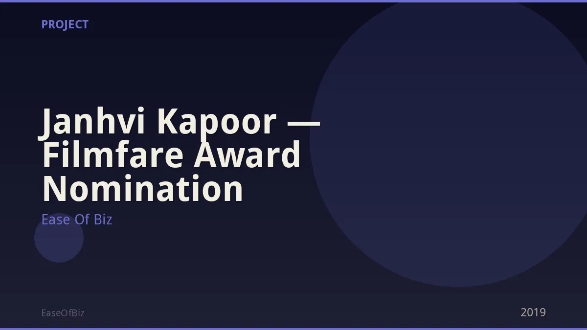 Janhvi Kapoor — Filmfare Award Nomination