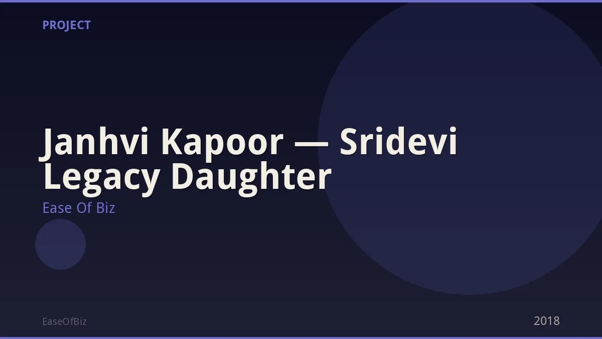 Janhvi Kapoor — Sridevi Legacy Daughter