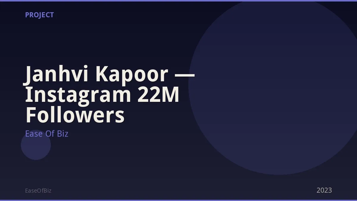 Janhvi Kapoor — Instagram 22M Followers
