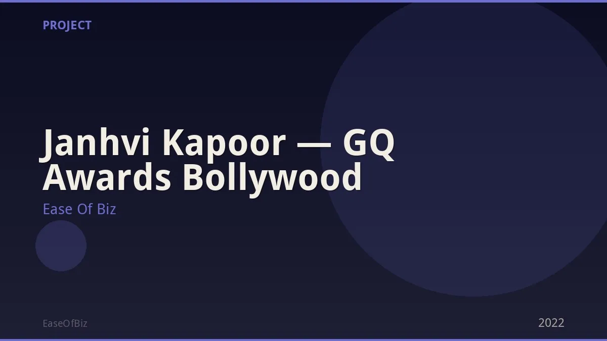 Janhvi Kapoor — GQ Awards Bollywood