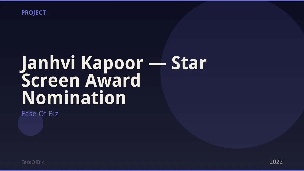 Janhvi Kapoor — Star Screen Award Nomination