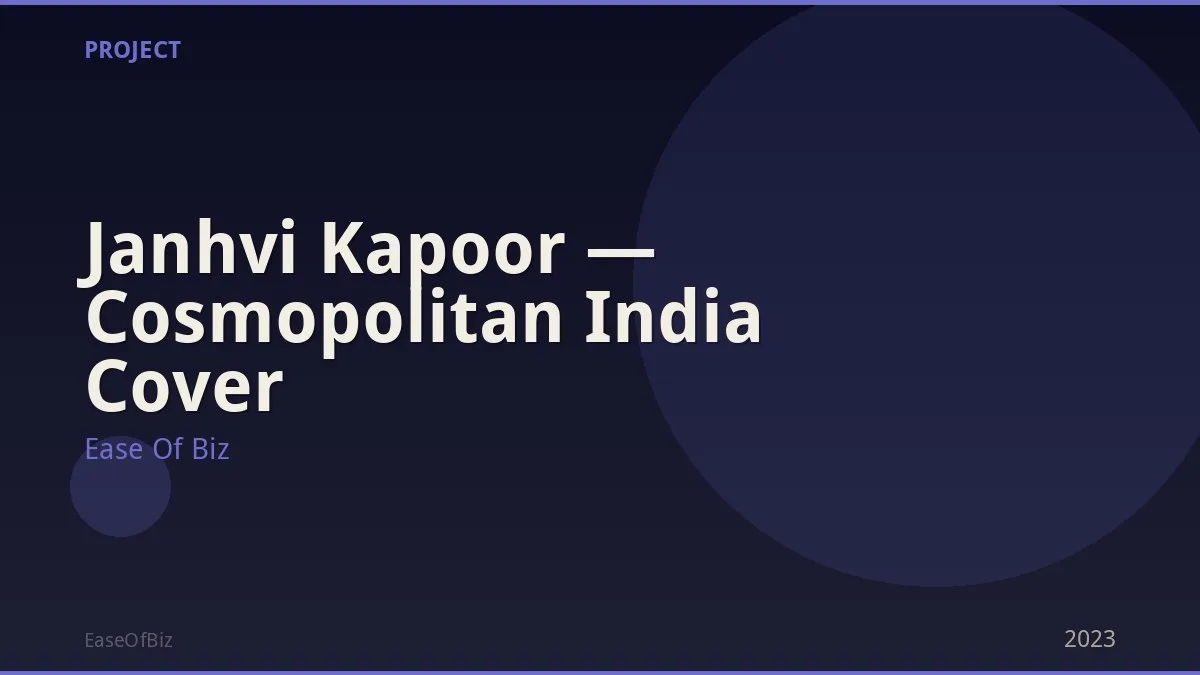 Janhvi Kapoor — Cosmopolitan India Cover
