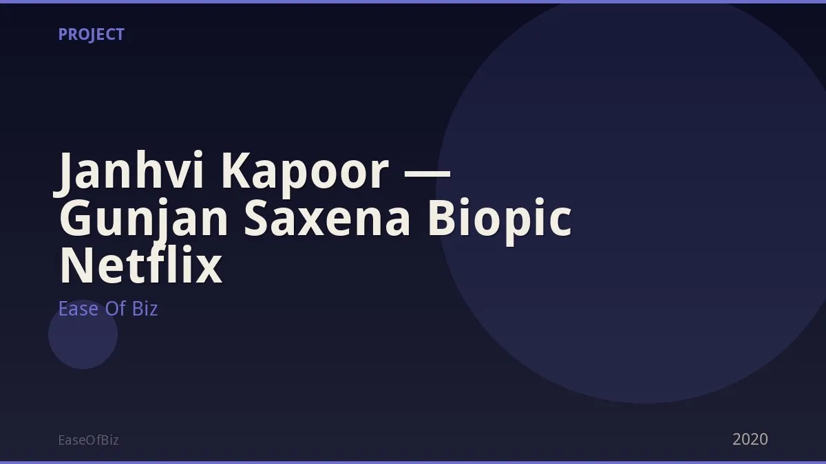 Janhvi Kapoor — Gunjan Saxena Biopic Netflix