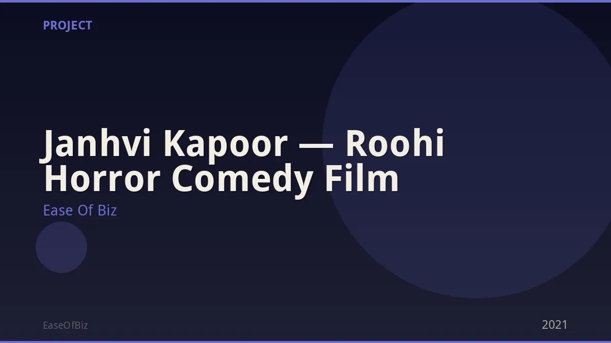 Janhvi Kapoor — Roohi Horror Comedy Film