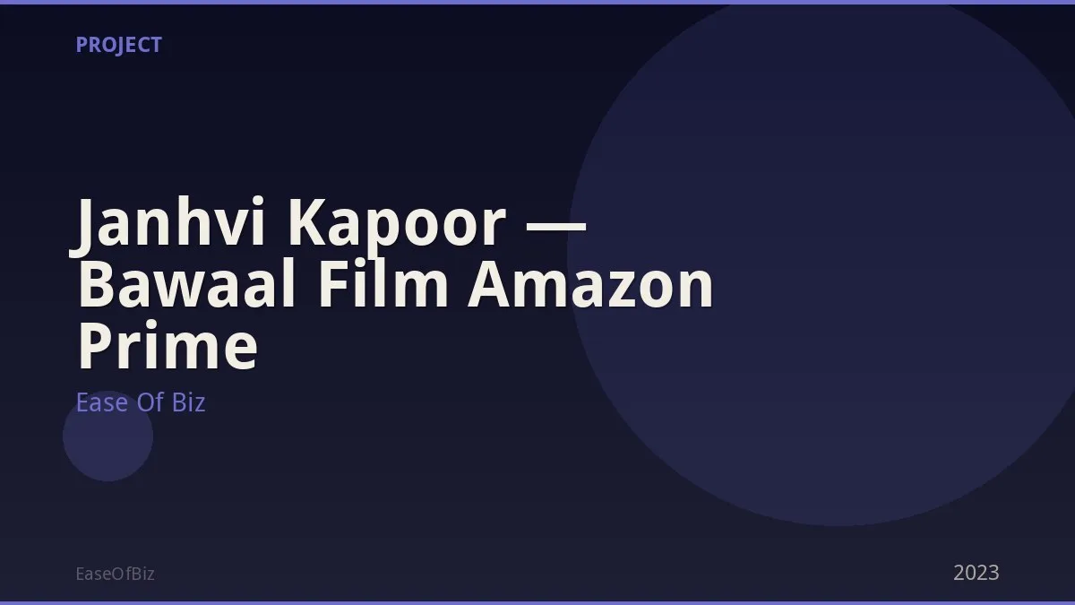 Janhvi Kapoor — Bawaal Film Amazon Prime