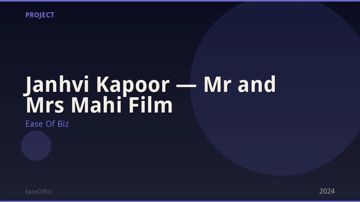 Janhvi Kapoor — Mr and Mrs Mahi Film