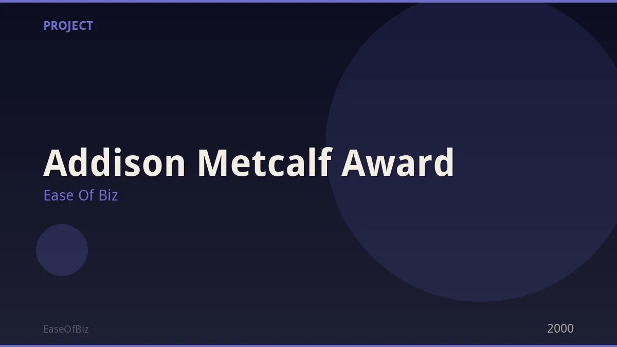 Addison Metcalf Award