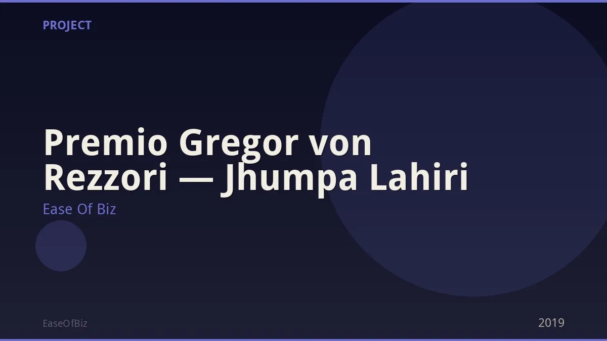 Premio Gregor von Rezzori — Jhumpa Lahiri