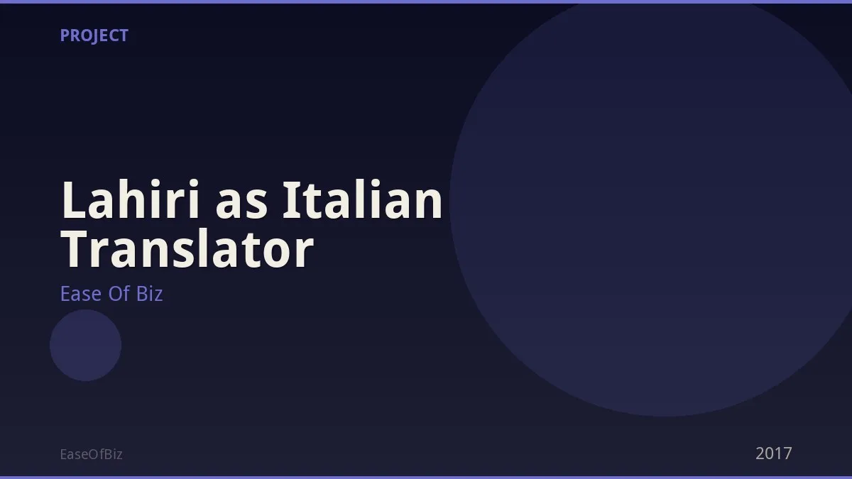 Lahiri as Italian Translator