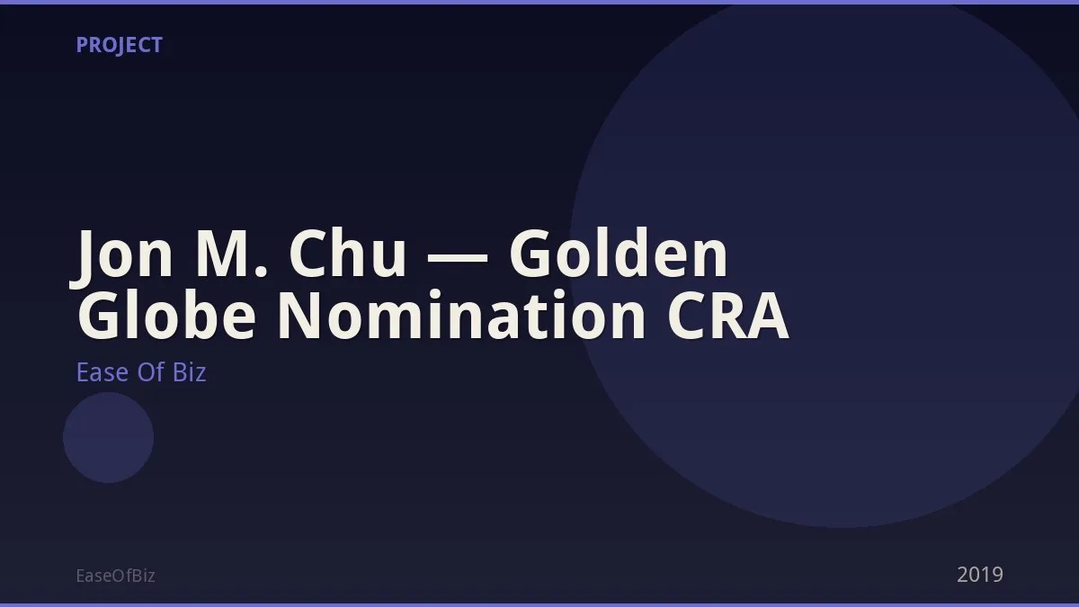 Jon M. Chu — Golden Globe Nomination CRA