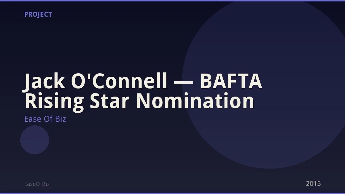Jack O'Connell — BAFTA Rising Star Nomination