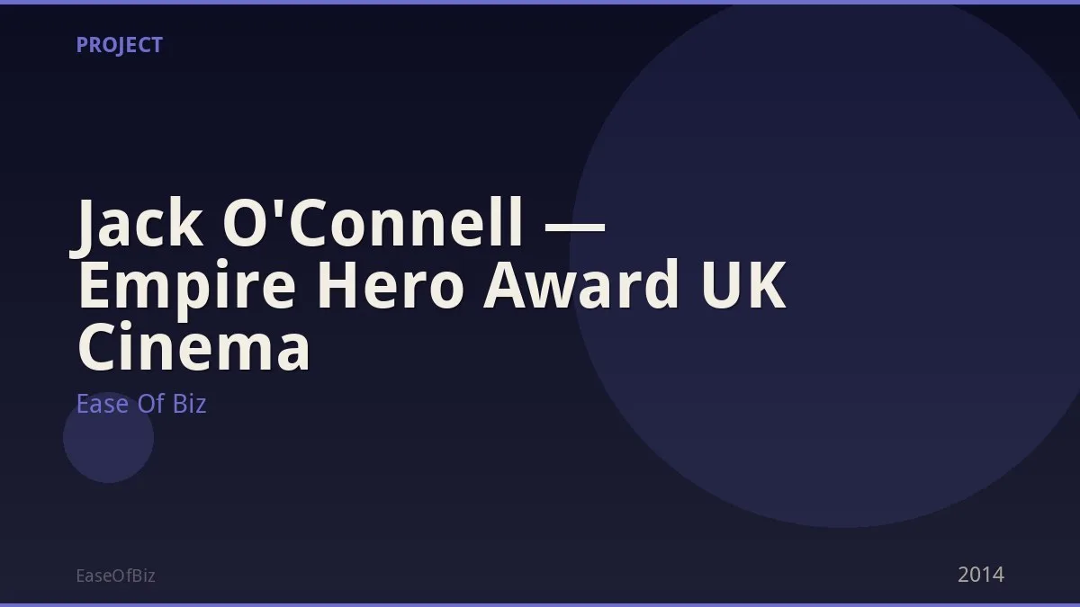 Jack O'Connell — Empire Hero Award UK Cinema