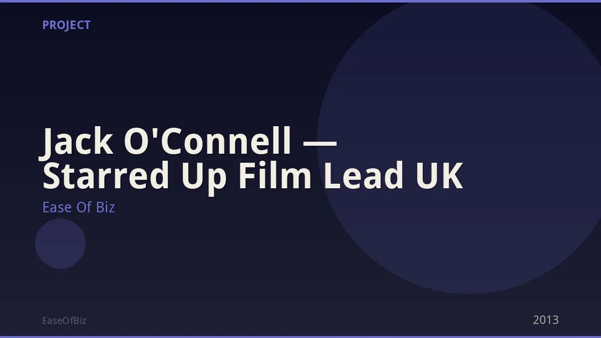 Jack O'Connell — Starred Up Film Lead UK