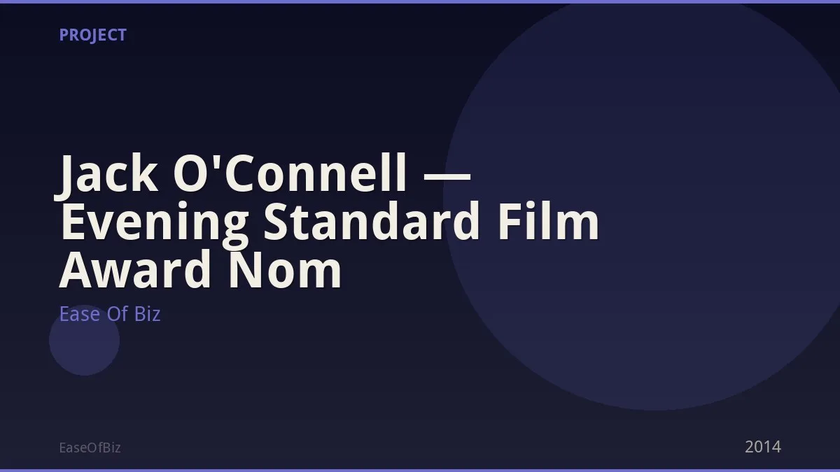 Jack O'Connell — Evening Standard Film Award Nom