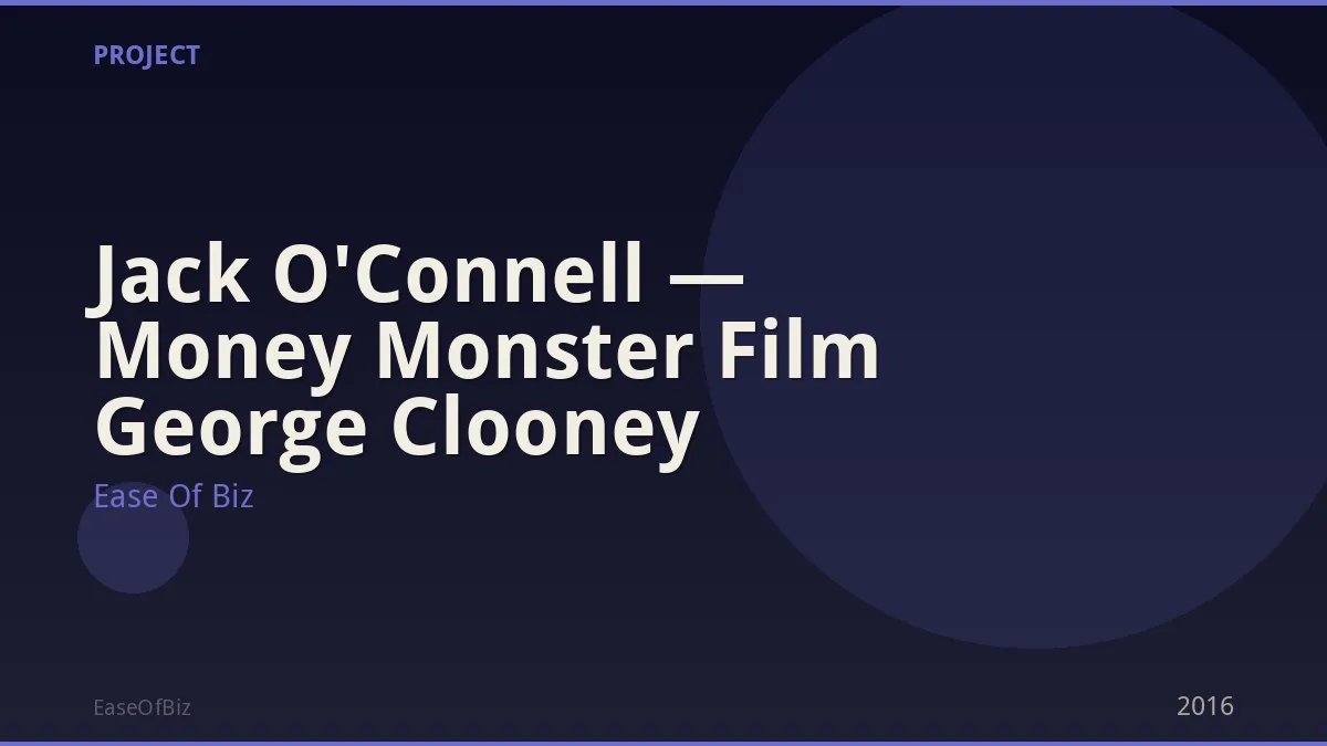 Jack O'Connell — Money Monster Film George Clooney